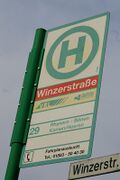 Haltestellenschild Winzerstraße