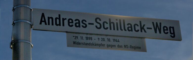 Straßenschild Andreas-Schillack-Weg