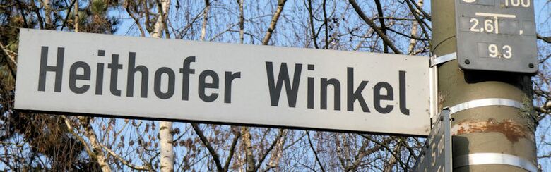 Straßenschild Heithofer Winkel