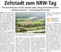 "Zeltstadt zum NRW-Tag" Westfälischer Anzeiger 18.04.2009