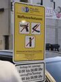 Hinweistafel zur Waffenverbotszone