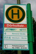 Haltestellenschild Dörholtstraße