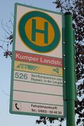 Haltestellenschild Kumper Landstraße