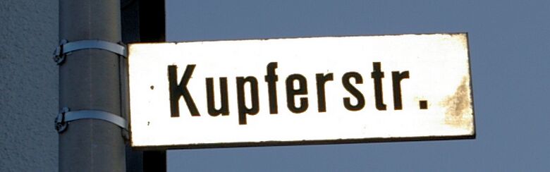Straßenschild Kupferstraße