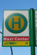 Haltestellenschild Maxi-Center