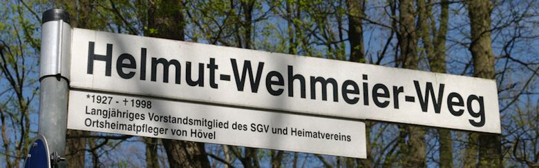 Straßenschild Helmut-Wehmeier-Weg
