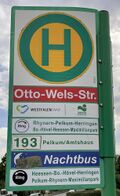 Haltestellenschild Otto-Wels-Straße