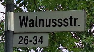 Straßenschild Walnußstraße