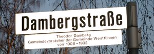 Straßenschild Dambergstraße