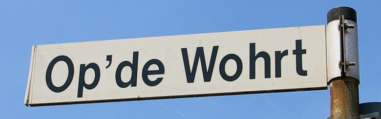 Straßenschild Op de Wohrt