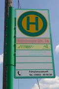 Haltestellenschild Romberger Straße Nr. 74