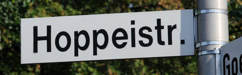 Straßenschild Hoppeistraße