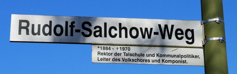 Straßenschild Rudolf-Salchow-Weg