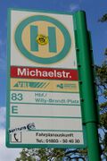 Haltestellenschild Michaelstraße