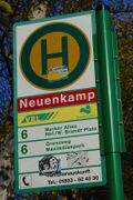 Haltestellenschild Neuenkamp