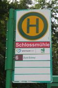 Haltestellenschild Schlossmühle