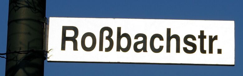 Straßenschild Roßbachstraße