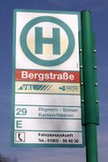 Haltestellenschild Bergstraße