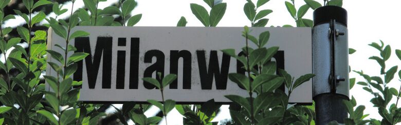 Straßenschild Milanweg