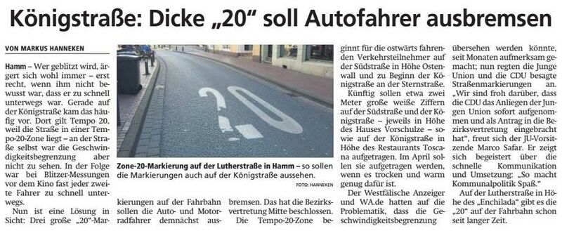 Datei:Königstraße-- Dicke 20 soll Autofahrer ausbremsen.jpg
