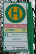 Haltestellenschild Am Tünner Berg