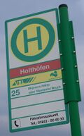 Haltestellenschild Holthöfen