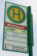 Haltestellenschild Mühlbach