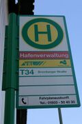 Haltestellenschild Hafenverwaltung