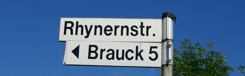 Straßenschild Rhynernstraße