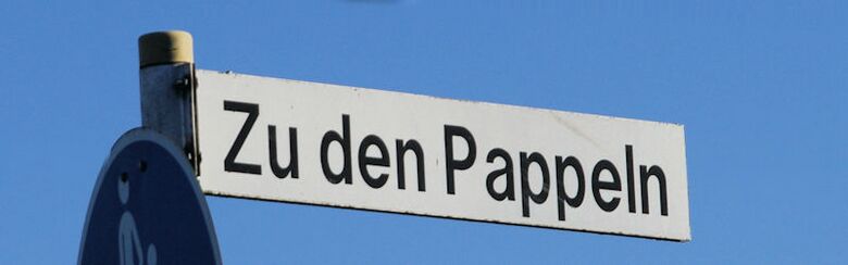 Straßenschild Zu den Pappeln