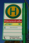 Haltestellenschild Klenzestraße