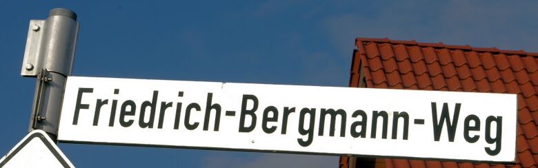 Straßenschild Friedrich-Bergmann-Weg
