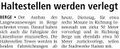 "Haltestellen werden verlegt", Westfälischer Anzeiger, 1. Dezember 2009