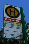 Haltestellenschild Sorauer Straße