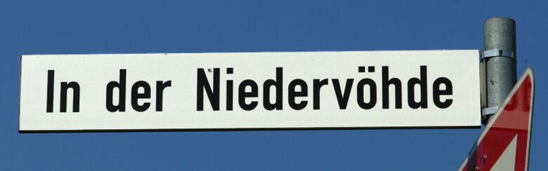 Straßenschild In der Niedervöhde