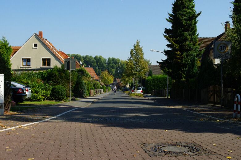 Jägerstraße von der Fritz-Husemann-Straße aus