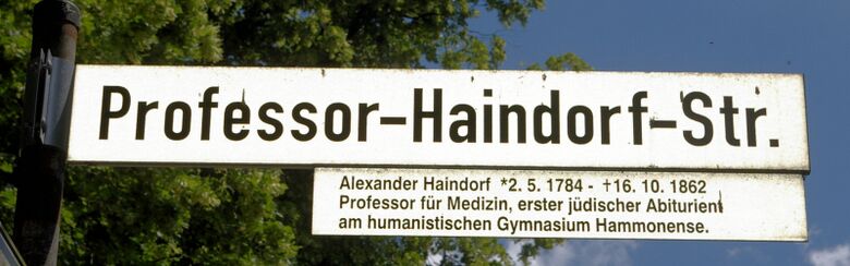 Straßenschild Professor-Haindorf-Straße