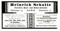 Geschäftsanzeige Juwelier Heinrich Schulte 1899