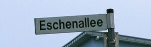 Straßenschild Eschenallee