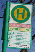 Haltestellenschild Auf dem Brauk