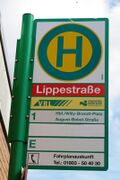 Haltestellenschild Lippestraße