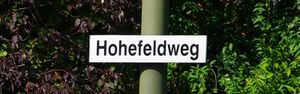 Straßenschild Hohefeldweg
