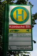 Haltestellenschild Kölnische Straße