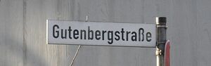 Straßenschild Gutenbergstraße