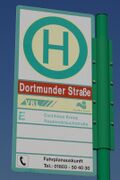 Haltestellenschild Dortmunder Straße