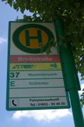 Haltestellenschild Brinkstraße