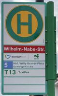 Haltestellenschild Wilhelm-Nabe-Straße