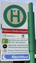 Haltestellenschild Pelkum/Selbachpark