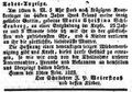 Todesanzeige des Lehrers J.P.Weierstraß für seine Frau Maria Christina Schickenberg, Rheinisch-Westfälischer Anzeiger vom 21. Februar 1823