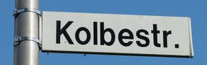 Straßenschild Kolbestraße